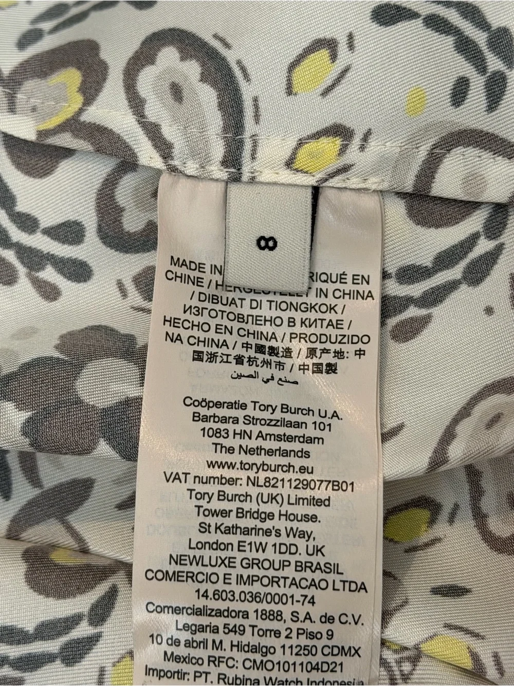 Tory Burch Pisces Dream Print Silk Dress Ivory Floral Luxury Designer Size 8